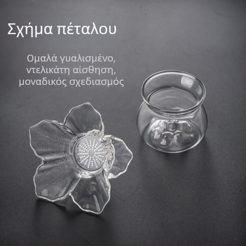 Διαφανής γυάλινος διήθητής τσαγιού με λεπτό δίχτυ, κομψή υψηλής ποιότητας κούπα τσαγιού για εύκολη παρασκευή τσαγιού