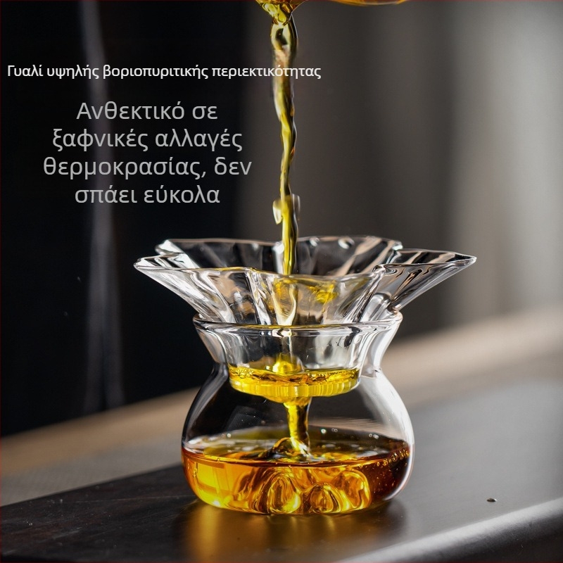 Διαφανής γυάλινος διήθητής τσαγιού με λεπτό δίχτυ, κομψή υψηλής ποιότητας κούπα τσαγιού για εύκολη παρασκευή τσαγιού