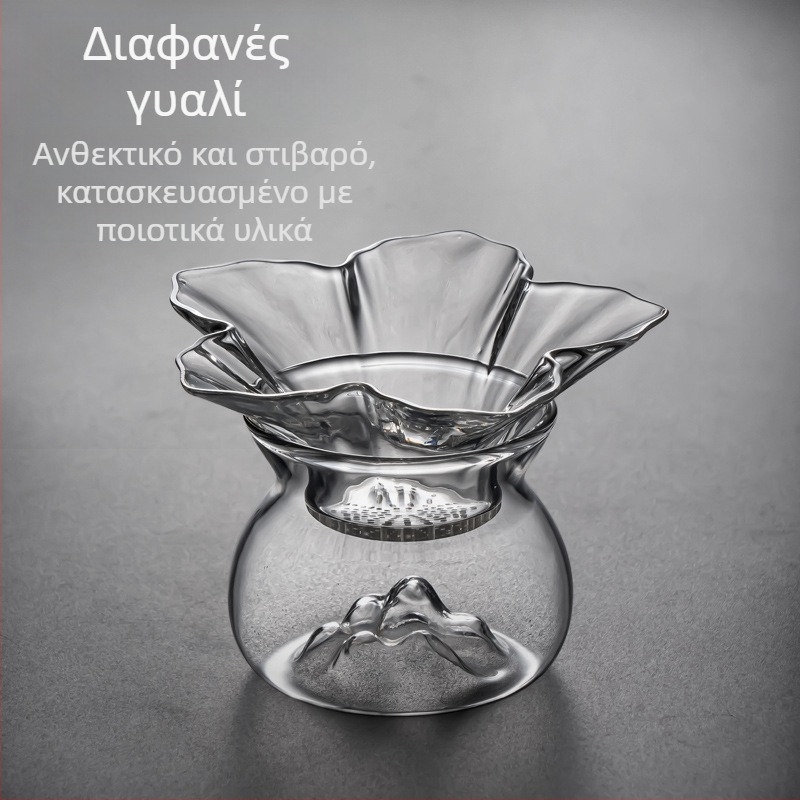 Διαφανής γυάλινος διήθητής τσαγιού με λεπτό δίχτυ, κομψή υψηλής ποιότητας κούπα τσαγιού για εύκολη παρασκευή τσαγιού