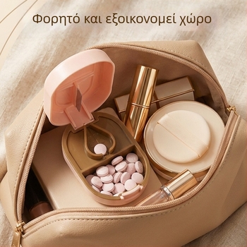Τεμαχιστής και διαχωριστής χαπιών σε ιαπωνικό στυλ, τετραμερισμός χαπιών, φορητό κουτί φαρμάκων με καπάκι