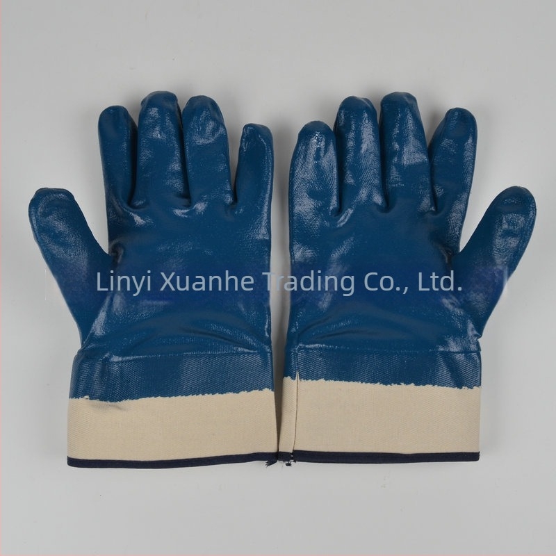 Xuanhe ανθεκτικά στη φθορά μπλε γάντια νιτριλίου με επένδυση φλίς, γάντια προστασίας κατά κοπής για βιομηχανική κατασκευή και συντήρηση
