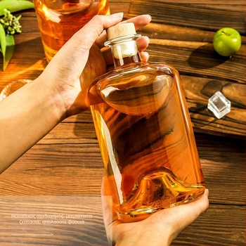 750ml γυάλινο μπουκάλι για κρασί φρούτων και χυμούς, κενή φιάλη κρασιού με φελλό
