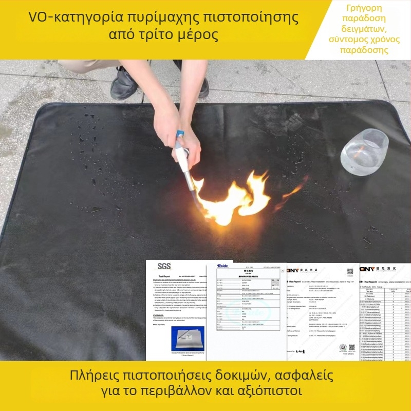 65 ιντσών πυροπροστατευτικό χαλάκι από ίνες γυαλιού και σιλικόνη, για εξωτερικό κάμπινγκ, φλογοανθεκτικό, αντοχή σε λίπος, μπάρμπεκιου