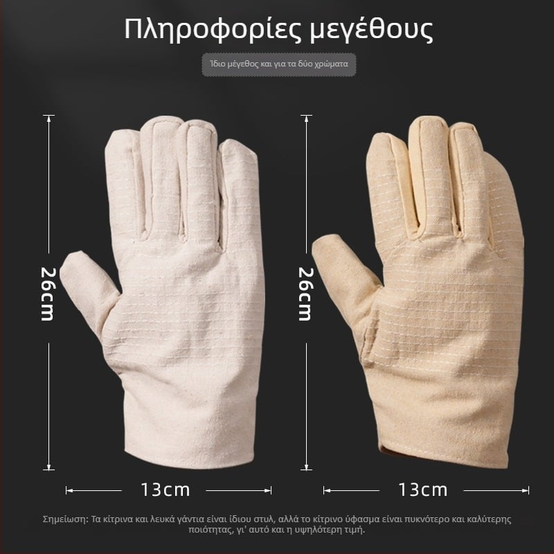 Think Weian γάντια καμβά για συγκόλληση, 24 νήματα, διπλό πλήρως επενδυμένο εσωτερικό, παχυνμένα, ανθεκτικά στη φθορά, για μεταλλική επεξεργασία