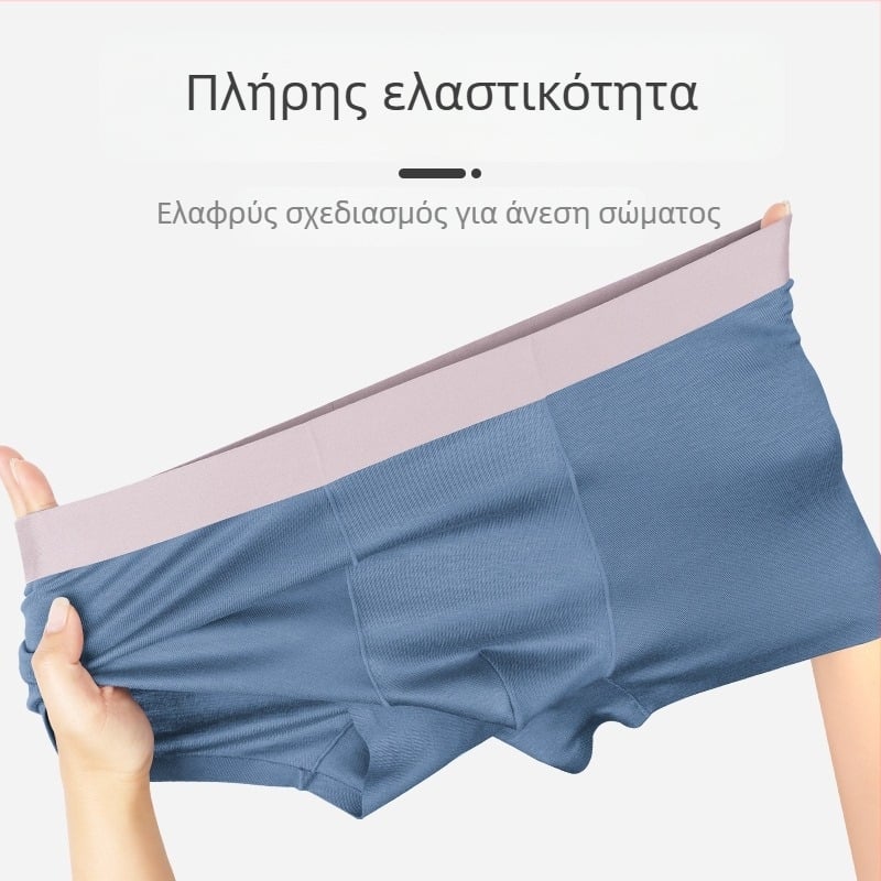Ανδρικά μποξεράκια από Lyocell με επένδυση από Mulberry μετάξι, αντιβακτηριακά, μεσαίας μέσης, διαπνέοντα, άνετα
