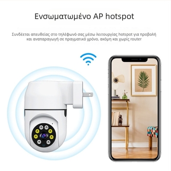 Εσωτερική κάμερα επιτήρησης plug-and-play, ασύρματη Wi‑Fi 1080p, Tuya Smart, 360° κάμερα για οικιακή χρήση