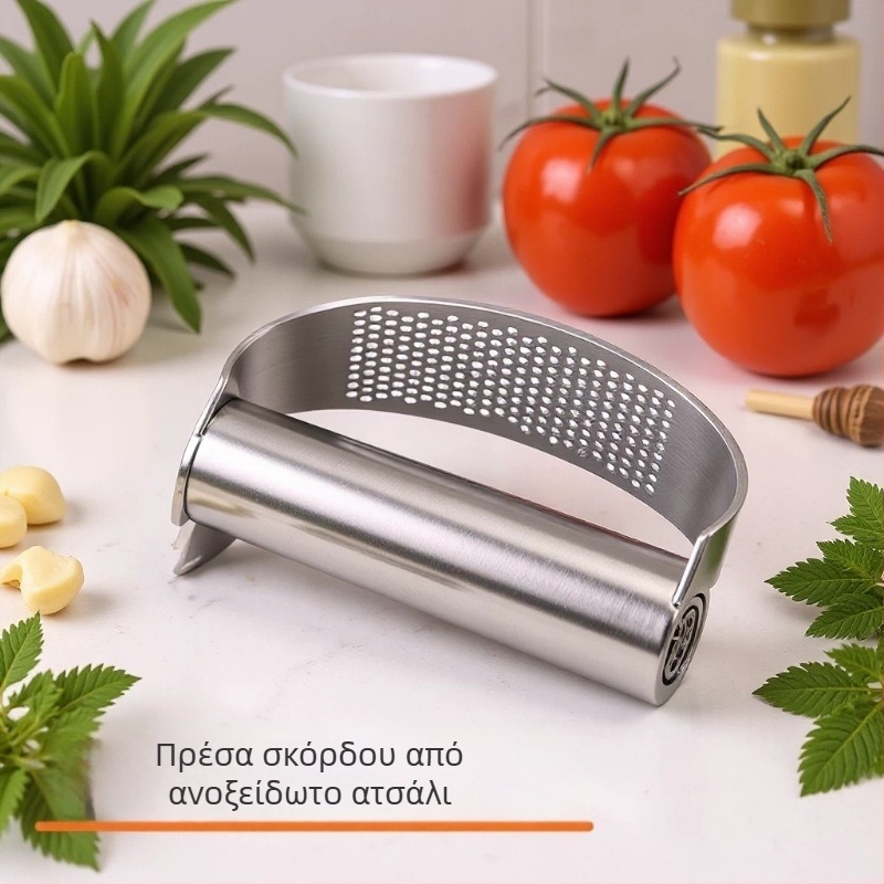 Πρέσα σκόρδου από ανοξείδωτο ατσάλι, αποφλοιωτής σκόρδου, πολτοποιητής πατάτας, θρυμματιστής σκόρδου, μύλος σκόρδου