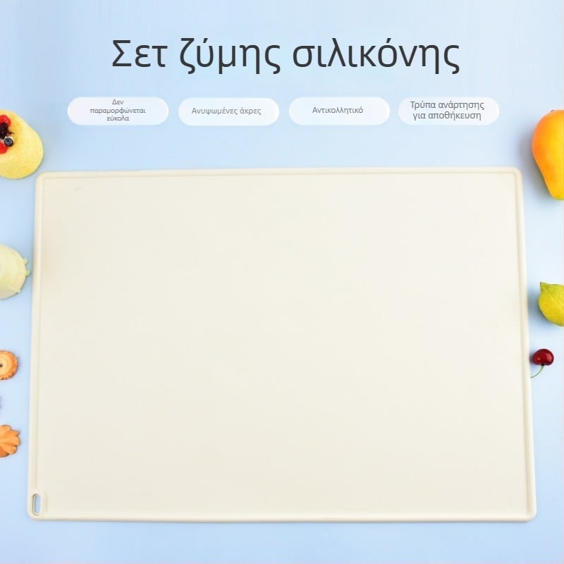 Μάτ ζυμώματος από σιλικόνης με κλίμακα μέτρησης, εξτρά παχύτερος και μεγαλύτερος, αντιολισθητική επιφάνεια, για ζύμωμα, πλάσιμο, ψήσιμο και άνοιγμα ζύμης