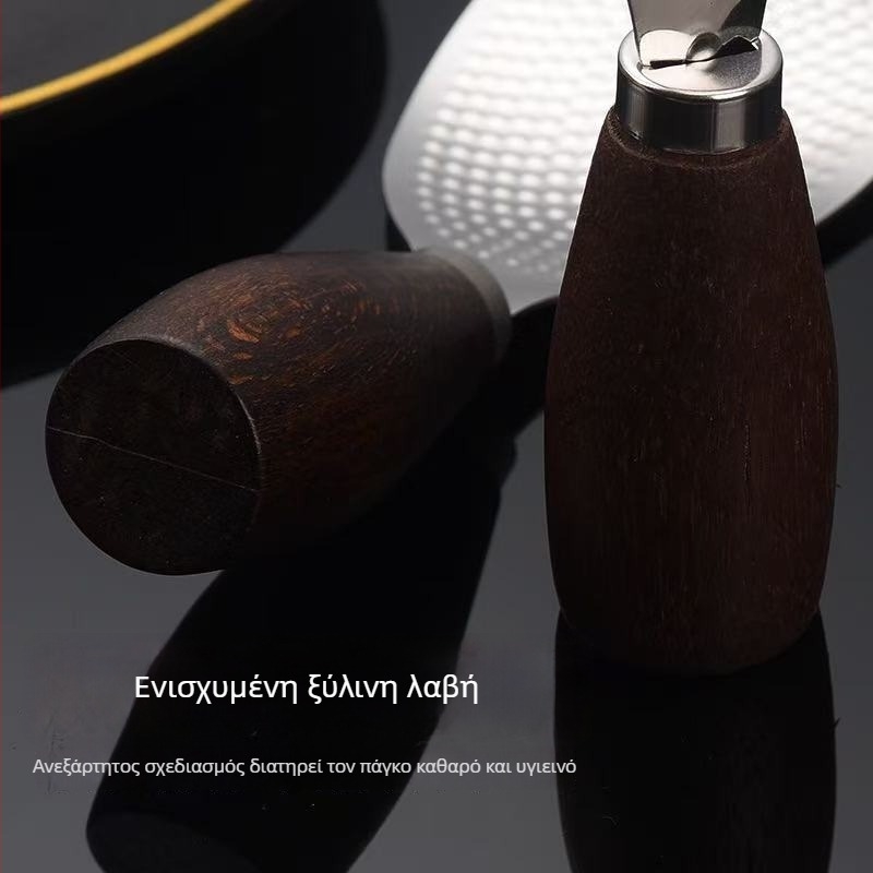 Κουτάλι ρυζιού από ανοξείδωτο χάλυβα 201 με ξύλινη λαβή, κάθετο κουτάλι σερβιρίσματος ρυζιού, αντιεγκαύματος για χρήση σε ξενοδοχεία