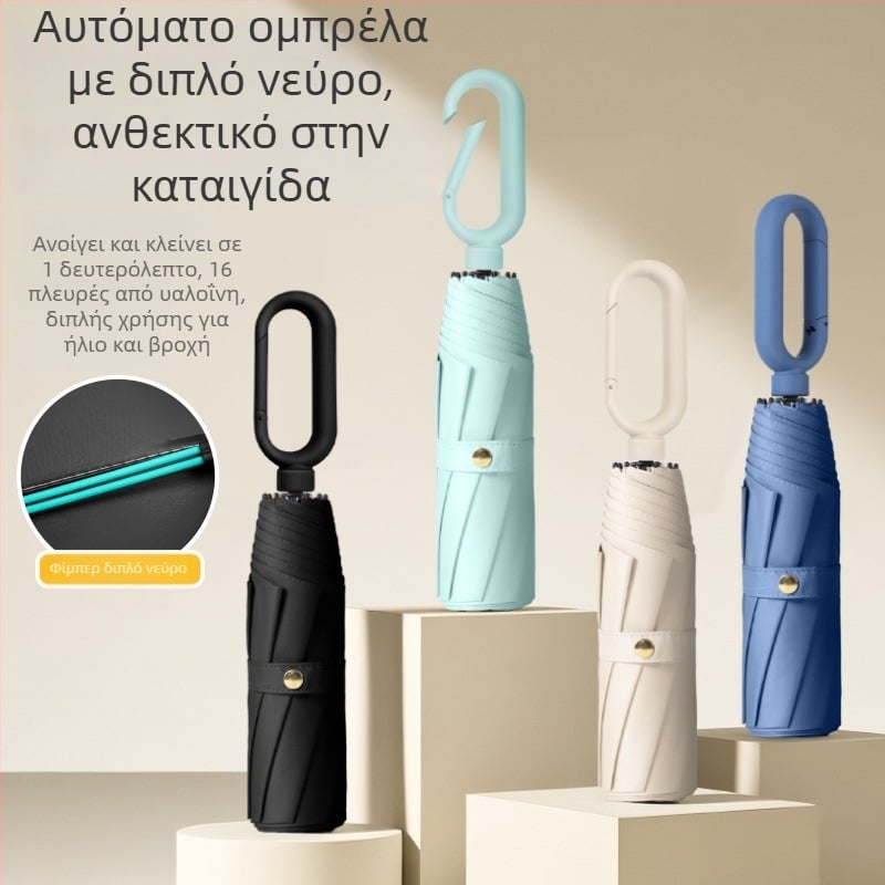 Xuyu ενισχυμένη χειροκίνητη ομπρέλα με 8 ράβδες, UV προστασία, φορητή ομπρέλα για βροχή και ήλιο