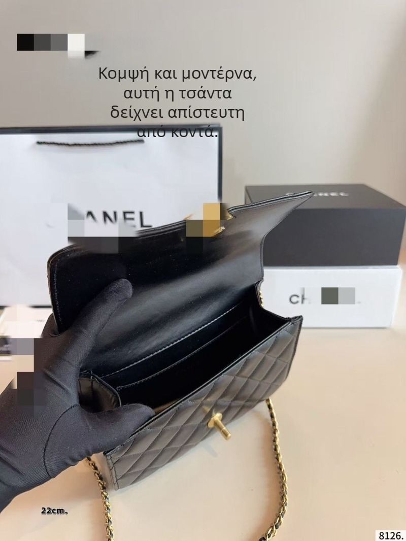 Τσάντα Fortune 2026 εμπνευσμένη από Chanel, με διπλές χρυσές μπάλες, κλασικό καπιτονέ διαμάντι, WOC με αλυσίδα, ώμου crossbody, ελαφρύ πολυτελές.