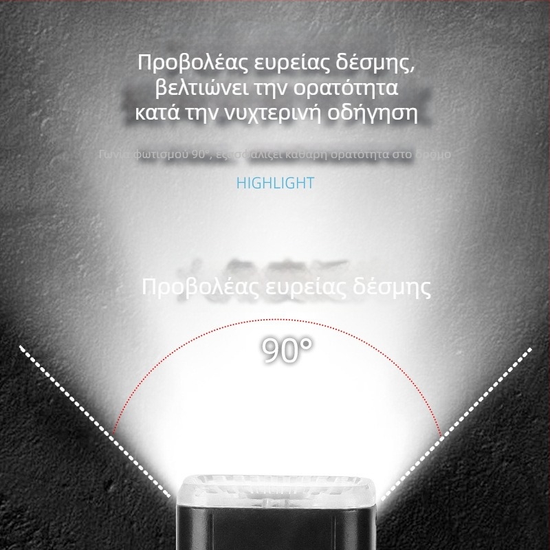 Type-C φορτιζόμενος προβολέας ποδηλάτου για παιδικά ποδήλατα, 4 λειτουργίες ρύθμισης, γρήγορη απελευθέρωση, αδιάβροχος, μακράς διάρκειας μπαταρία