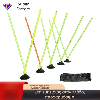 Πόλος εκπαίδευσης ποδοσφαίρου με βάση καουτσούκ τριών οπών, περιτυλιγμένος στύλος και κοντάρι σημαίας γωνίας