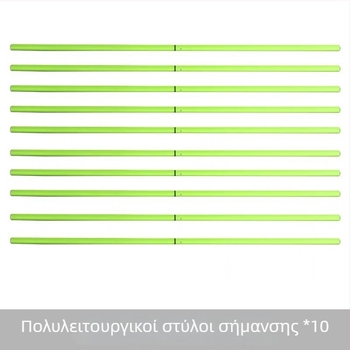 Πόλος εκπαίδευσης ποδοσφαίρου με βάση καουτσούκ τριών οπών, περιτυλιγμένος στύλος και κοντάρι σημαίας γωνίας