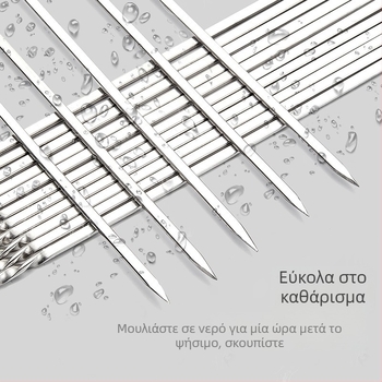 Ανοξείδωτες σούβλες για μπάρμπεκιου — επίπεδες και κυκλικές, για οικιακή χρήση και εξωτερικό ψήσιμο