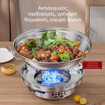 Μεγάλη ανοξείδωτη εστία αλκοόλης και κατσαρόλα — οικιακή χρήση, κατσαρόλες για hot pot, dry pot και σούπα