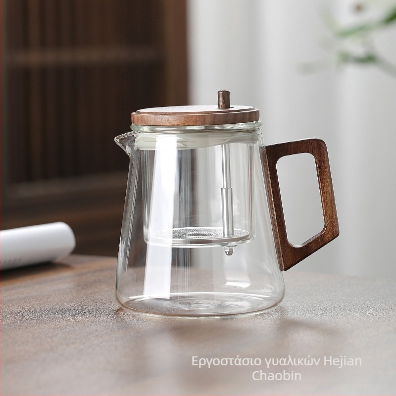 Piaoyi Cup τσαγιέρα με γυάλινο εσωτερικό, φίλτρο τσαγιού και πιεστήριο για την παρασκευή τσαγιού, 650 ml