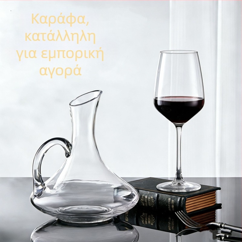 Σετ γυάλινών δεκαντέρ κρασιού, μεγάλη χωρητικότητα, μοντέρνος μινιμαλιστικός σχεδιασμός