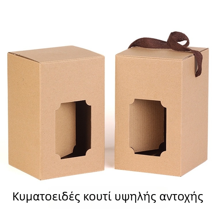 Κουτί δώρου με παράθυρο από χαρτόνι για φιάλη κρασί 500 ml