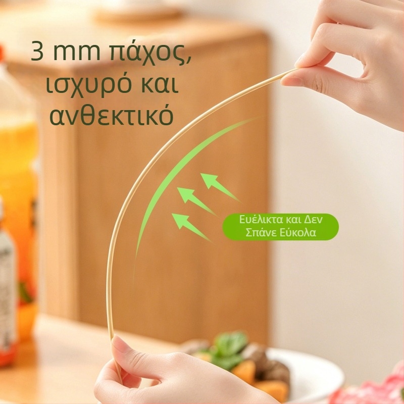 Camellia καλαμάκια μπαμπού μίας χρήσης για μπάρμπεκιου, πικ νικ, τηγανητό φαγητό, Όντεν, μπομπο κοτόπουλο, καραμελωμένες Candied Haws