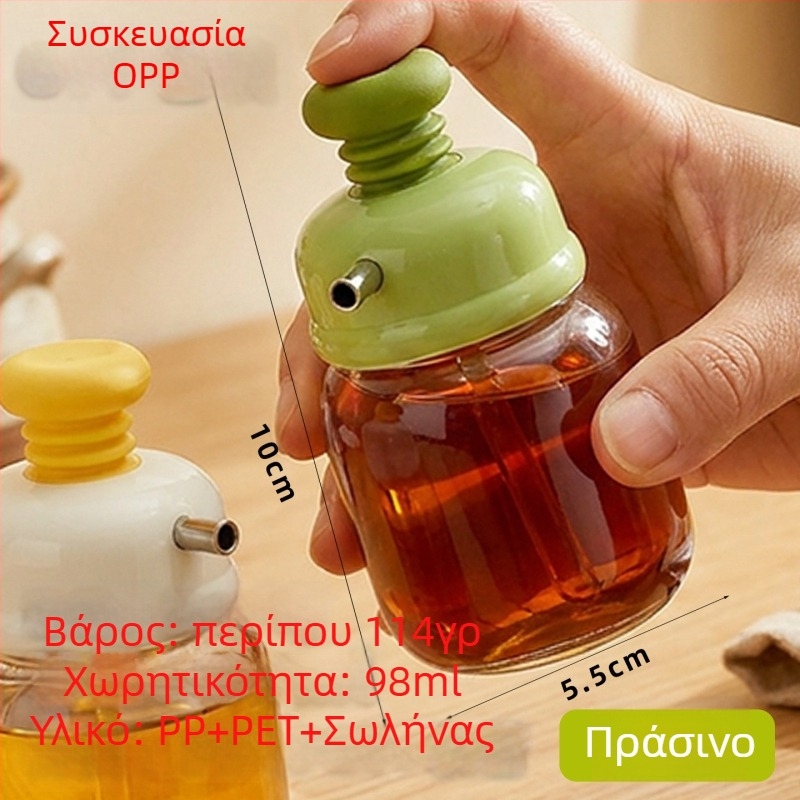 Μπουκάλι ελέγχου ροής για λάδι και ξίδι, κουζίνας δοσομετρητής, γυάλινο μπουκάλι για σάλτσες και καρυκεύματα