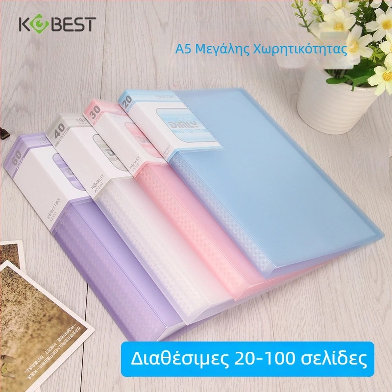 Kangbai A5 φάκελος δεδομένων, 100 σελίδες, παχύς, διαφανείς ενθέτα πολλαπλών στρωμάτων, φάκελος A4 για χαρτιά εξετάσεων, 32K
