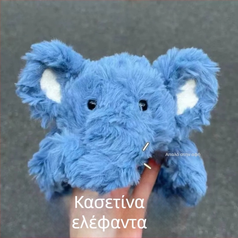 Μπλε βελούδινος ελέφαντας, θήκη μολυβιών με κούκλα καρτούν, μεγάλη χωρητικότητα, οικολογικό κουτί γραφείων