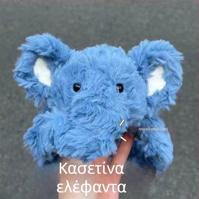 Μπλε βελούδινος ελέφαντας, θήκη μολυβιών με κούκλα καρτούν, μεγάλη χωρητικότητα, οικολογικό κουτί γραφείων