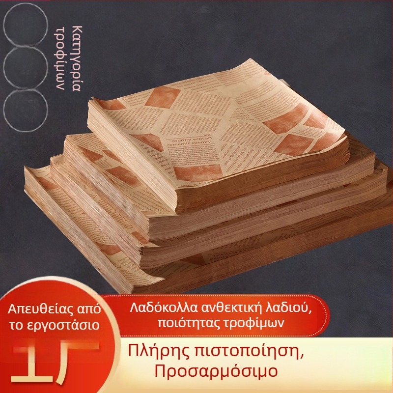 Χαρτί απορρόφησης λαδιού για τρόφιμα, λαδόκολλα, κατάλληλο για μαγειρική, μιας χρήσης, για τηγανητό κοτόπουλο, πατάτες τηγανιτές και μπάρμπεκιου