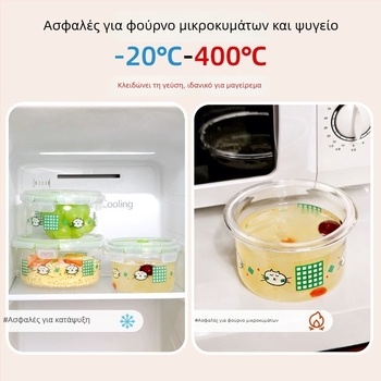 Υπερβολικά ελαφρύ γυάλινο δοχείο γεύματος με μπολ μικροκυμάτων και καπάκι, αεροστεές δοχείο, Bento φρούτων, φορητό γυάλινο μπολ σούπας