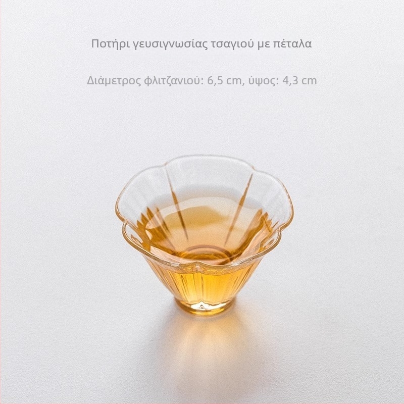 Γυάλινο μπολ για τσάι με καπάκι από γυαλί βορσιλικό, αντι-καψίματος, φίλτρο για τσάι, σετ τσαγιού με χειρολαβή