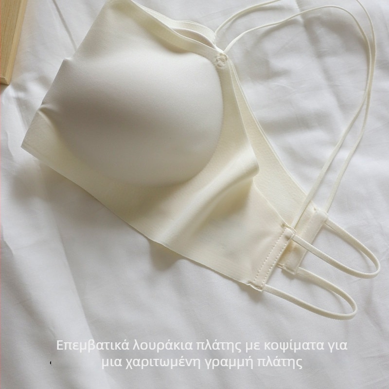 Μονόσθητο χωρίς ραφές σουτιέν με όμορφο πίσω σχέδιο, γυναικείο, λεπτό καλοκαιρινό μοντέλο, ενίσχυση για μικρό στήθος, αόρατο σουτιέν βάσης