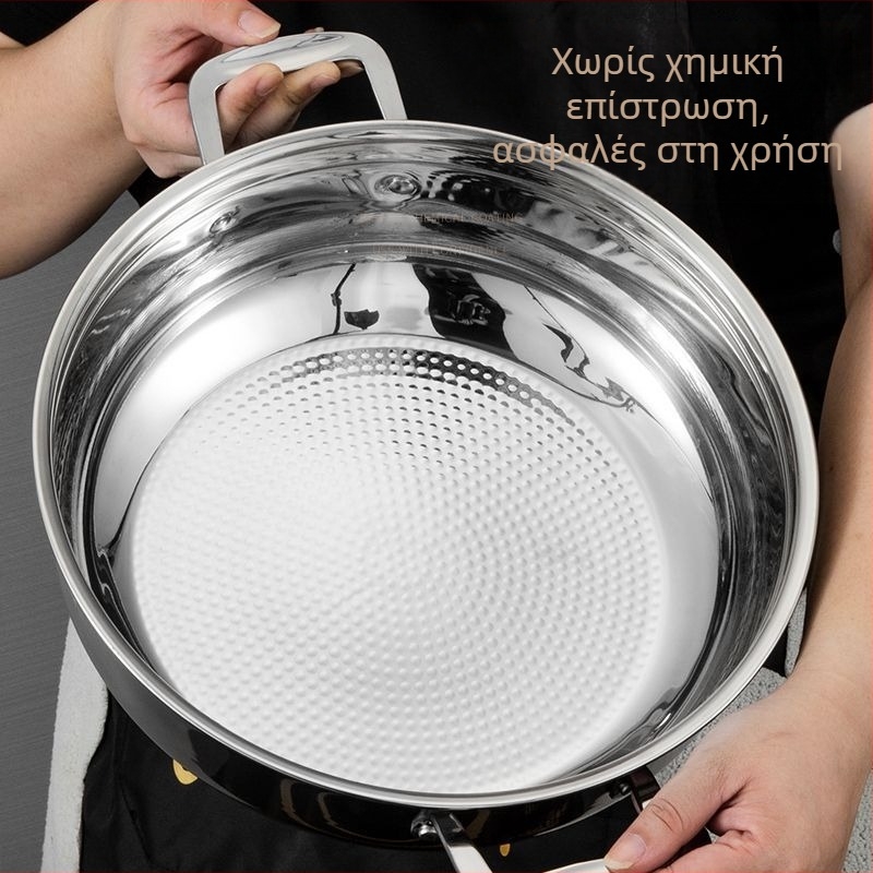 Χοντροποιημένη κατσαρόλα από ανοξείδωτο ατσάλι για οικιακή χρήση, κατσαρόλα σούπας, συμβατή με γκάζι και επαγωγή, μη κολλητική, για shabu-shabu