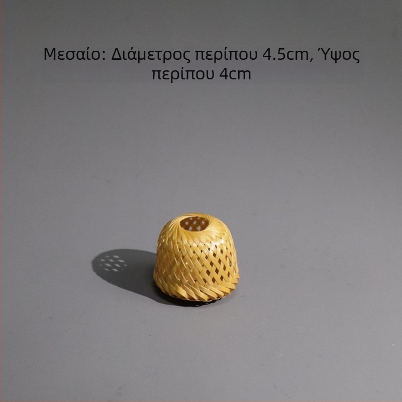 Χειροποίητο σετ υποστήριξης καπακιού από μπαμπού και ρατάν για εξοπλισμό τσαγιού – διακόσμηση τελετής τσαγιού