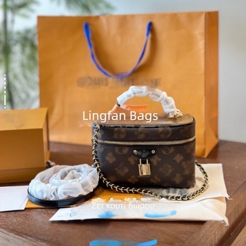 Γυναικεία τσάντα από γνήσιο δέρμα σε σχήμα κουβά, με ιμάντα crossbody, μικρός τετράγωνος καλλυντικός οργανωτής, μαλακό εσωτερικό