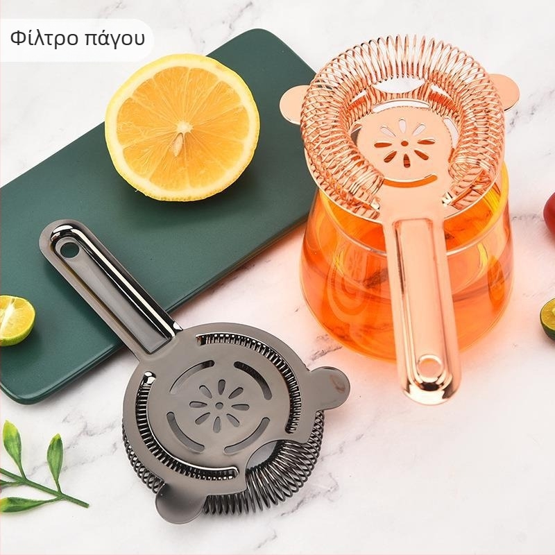 Φίλτρο μπαρ από ανοξείδωτο 304 με σχέδιο ανθού δαμάσκηνου, διπλά χέρια – κοκτέιλ και φίλτρο πάγου