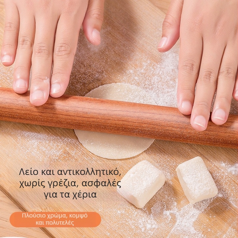 Μεγάλος πλάστης από μασίβ ξύλο για φύλλα ζυμαριού