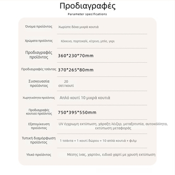 Κουτί συσκευασίας Rock Tea με εκτυπωμένο κενό δώρου, χαρτόνι, χωρητικότητα 150 g, κανέλα λεπτομέρειες, σετ από 10 μικρά κουτιά