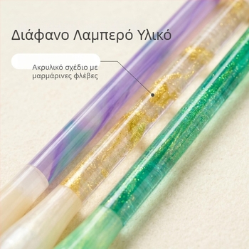 Διαφανείς πολύχρωμες ακρυλικές χάντρες, λαβή πινέλου για καλλιγραφία, εργαλεία καλλιγραφίας и πολιτιστικά αξεσουάρ