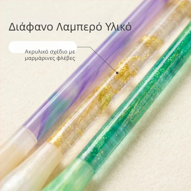Διαφανείς πολύχρωμες ακρυλικές χάντρες, λαβή πινέλου για καλλιγραφία, εργαλεία καλλιγραφίας и πολιτιστικά αξεσουάρ