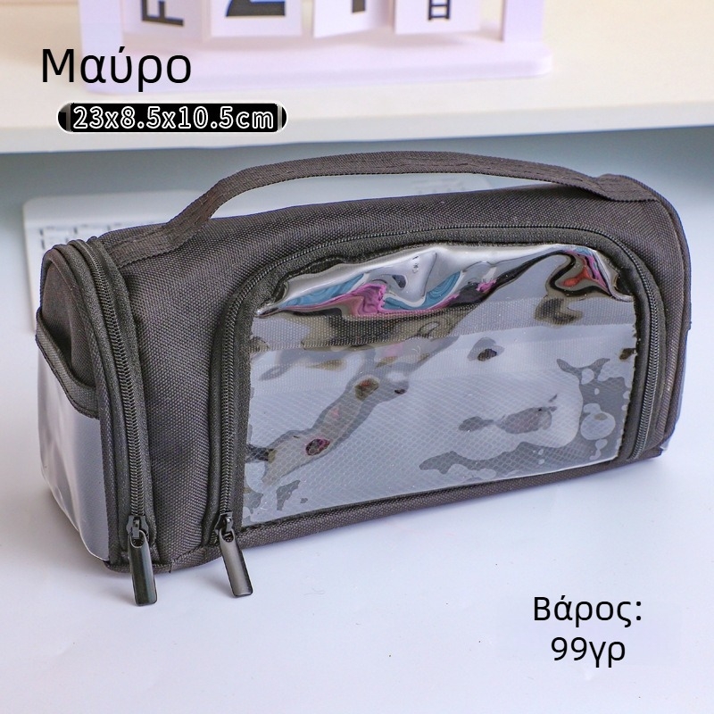 Διαφανής κασετίνα με μπροστινό άνοιγμα, μεγάλη χωρητικότητα, ιαπωνικού στυλ, για μαθητές (μοντέλο 2025)