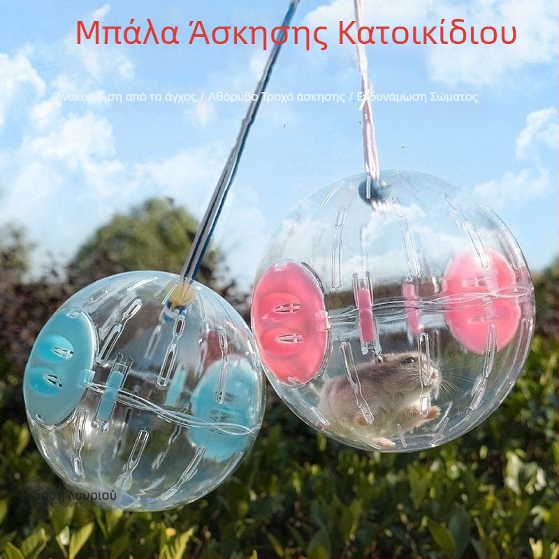 Παιχνίδι για χάμστερ: μπάλα τρεξίματος με τροχό και βάση για μικρά ζώα - μπάλα άσκησης, κυλιόμενη μπάλα για ανακούφιση από τη βαρεμάρα