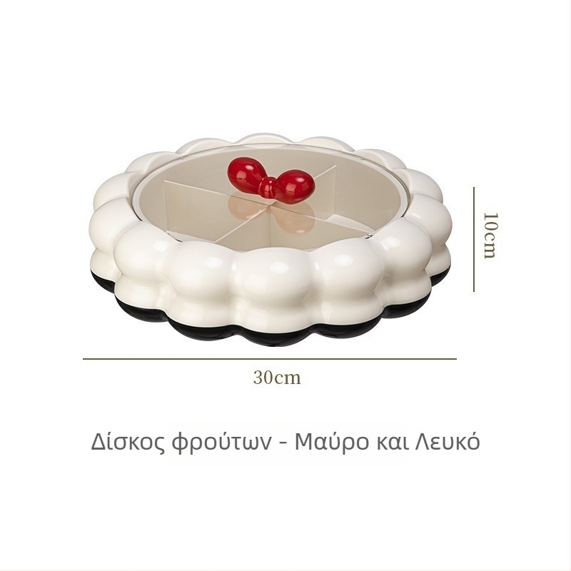 Δίσκος φρούτων για οικιακή χρήση, τραπεζάκι σαλονιού, δίσκος με διαμερίσματα για αποξηραμένα φρούτα και καραμέλες, θήκη αποθήκευσης