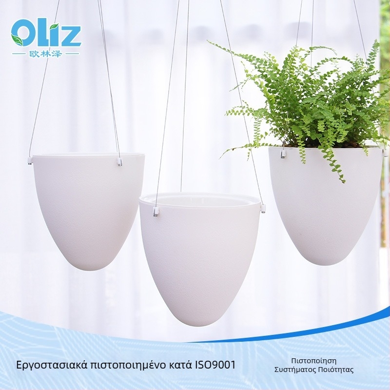 Olinzer πλαστική γλάστρα σε σχήμα αυγού, κρεμαστή, διάμετρος 10 εκ, ενιαία φόρμα χύτευσης με έγχυση, ανθεκτική.