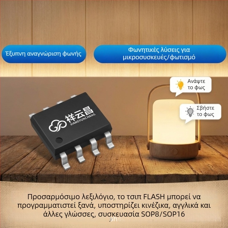 Xiangyunchang IC φωνητικής αναγνώρισης για έξυπνο κλείδωμα πόρτας με σειριακό πρωτόκολλο επικοινωνίας και φωνητικό έλεγχο