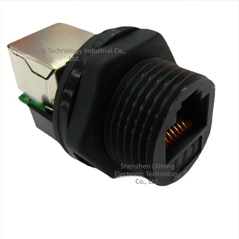 Lilutong RJ45 θωρακισμένη πάνελ υποδοχή, αδιάβροχος συνδετήρας για θύρα αποθήκευσης ενέργειας φωτοβολταϊκής εγκατάστασης