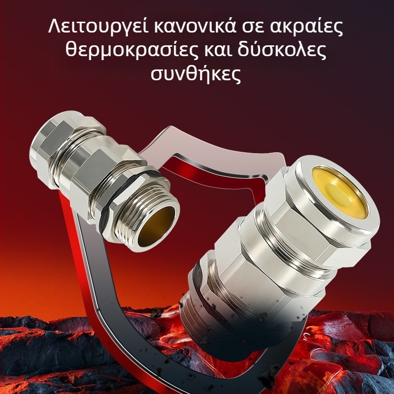 Διπλής σφράγισης θωρακισμένος γλαντ καλωδίου, χαλκό-νικέλ επίχρισμα, αντιεκρηκτικό, αδιάβροχος, ναυτιλιακή σύνδεση, σωληνοειδές τύπος