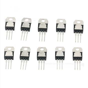LM317T TO-220 σειρά ισχυρός ρυθμιστής τάσης με τρεις ακίδες, 50 τεμάχια, 10 παραλλαγές