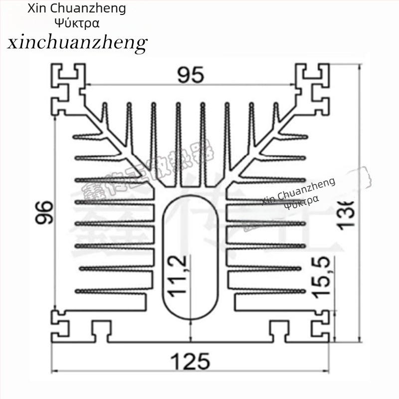 125×135×200 mm υψηλής ισχύος ηλεκτρονικός ψύκτης με αλουμινένιο προφίλ και 120×120 mm ανεμιστήρα