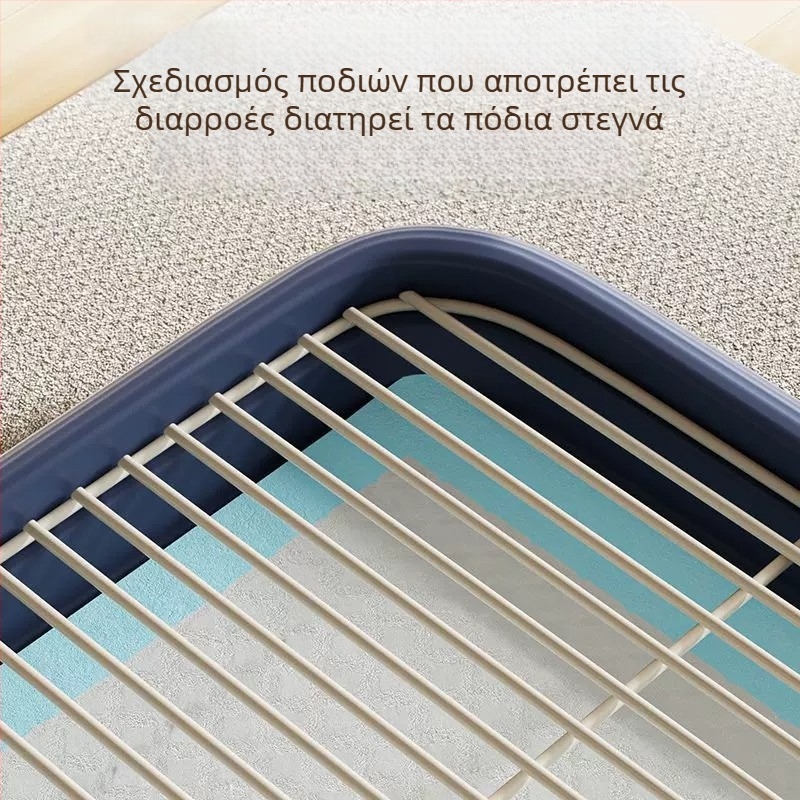 Κουτί τουαλέτας σκύλου με μεταλλικό πλαίσιο και πλέγμα δίσκου, κατάλληλο για μικρούς έως μεγάλους σκύλους — συσκευή σταθερού σημείου αποβολής